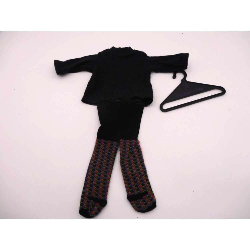 Pleasant Company American Girl Today Red Vinyl Jumper Meet Sweater Tights Hanger
